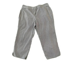 Lane Bryant The Allie SZ‎ 18 Pants Pinstripe Capris Crop Ankle Blue/Gray & White
